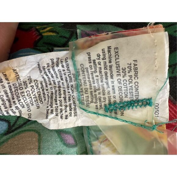 90s vintage Rainforest exotic bird shower curtain cotton jungle animal toucan - Picture 3 of 5